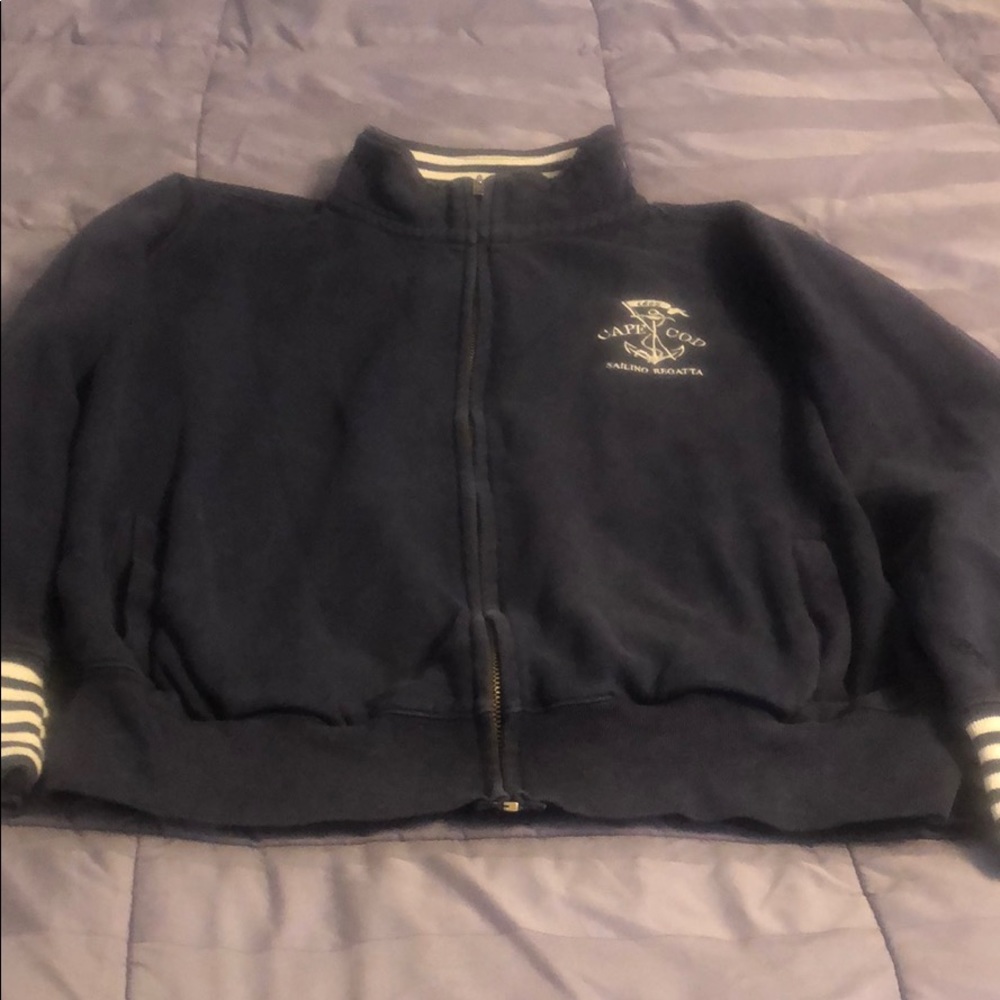 Cuffys zipper sweatshirt blue and white